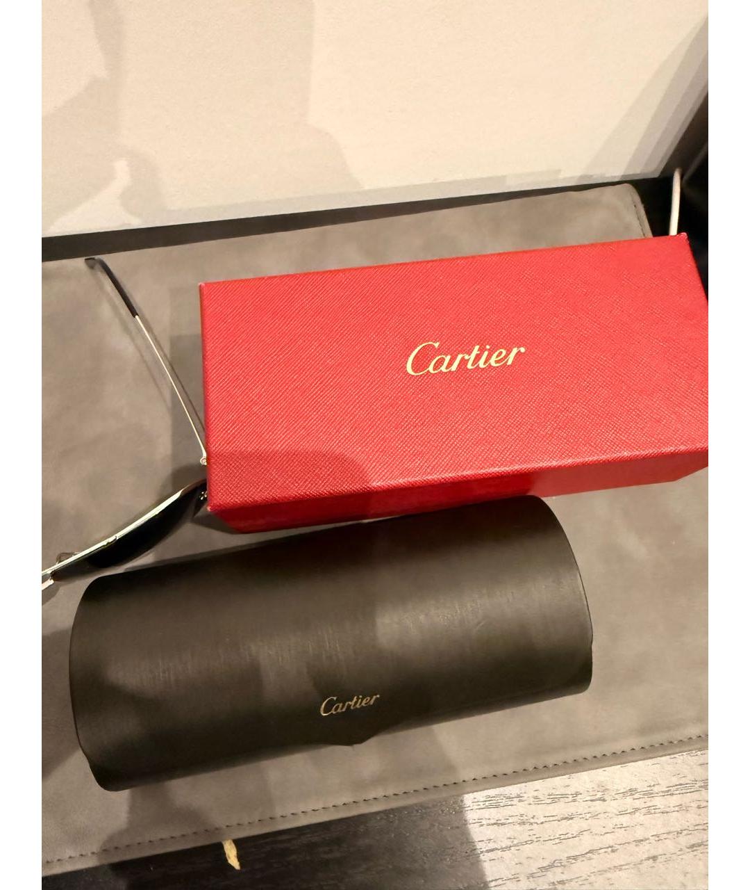 CARTIER Серебряные металлические солнцезащитные очки, фото 4