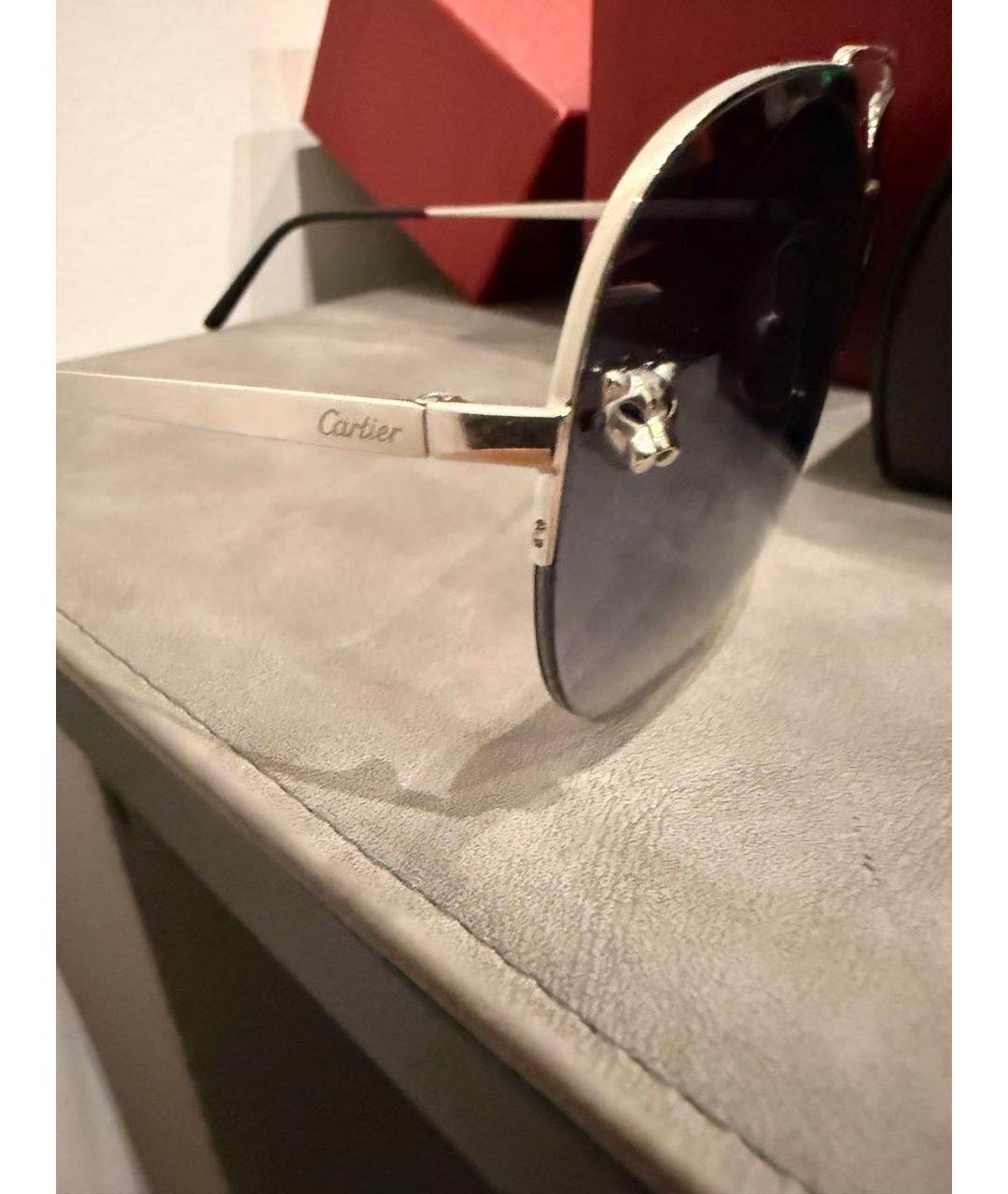CARTIER Серебряные металлические солнцезащитные очки, фото 3