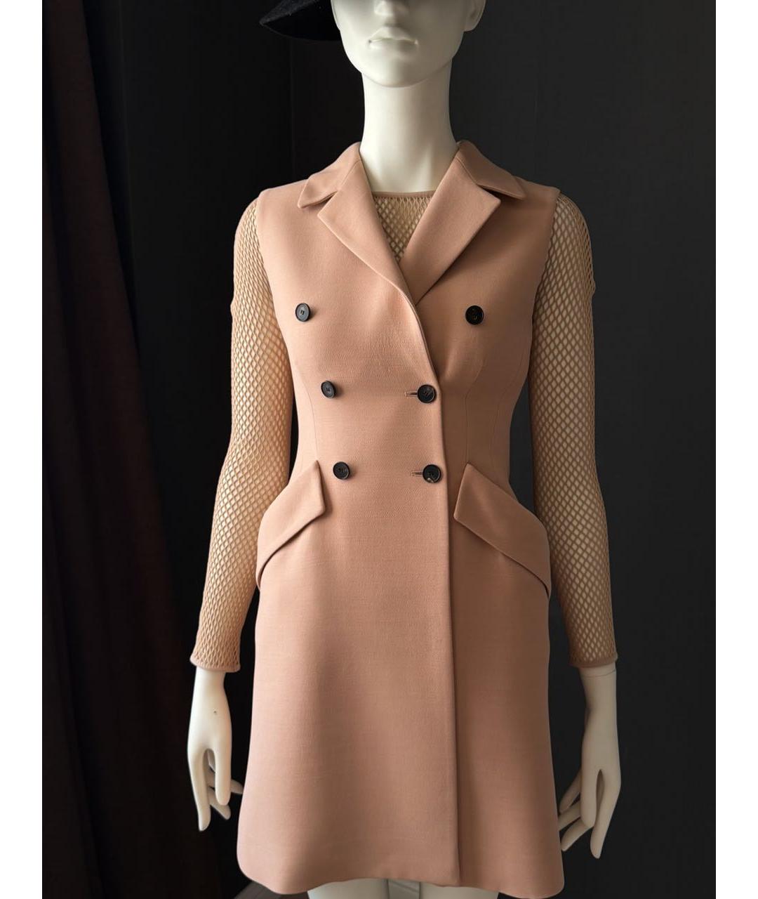 CHRISTIAN DIOR Бежевое повседневное платье, фото 8