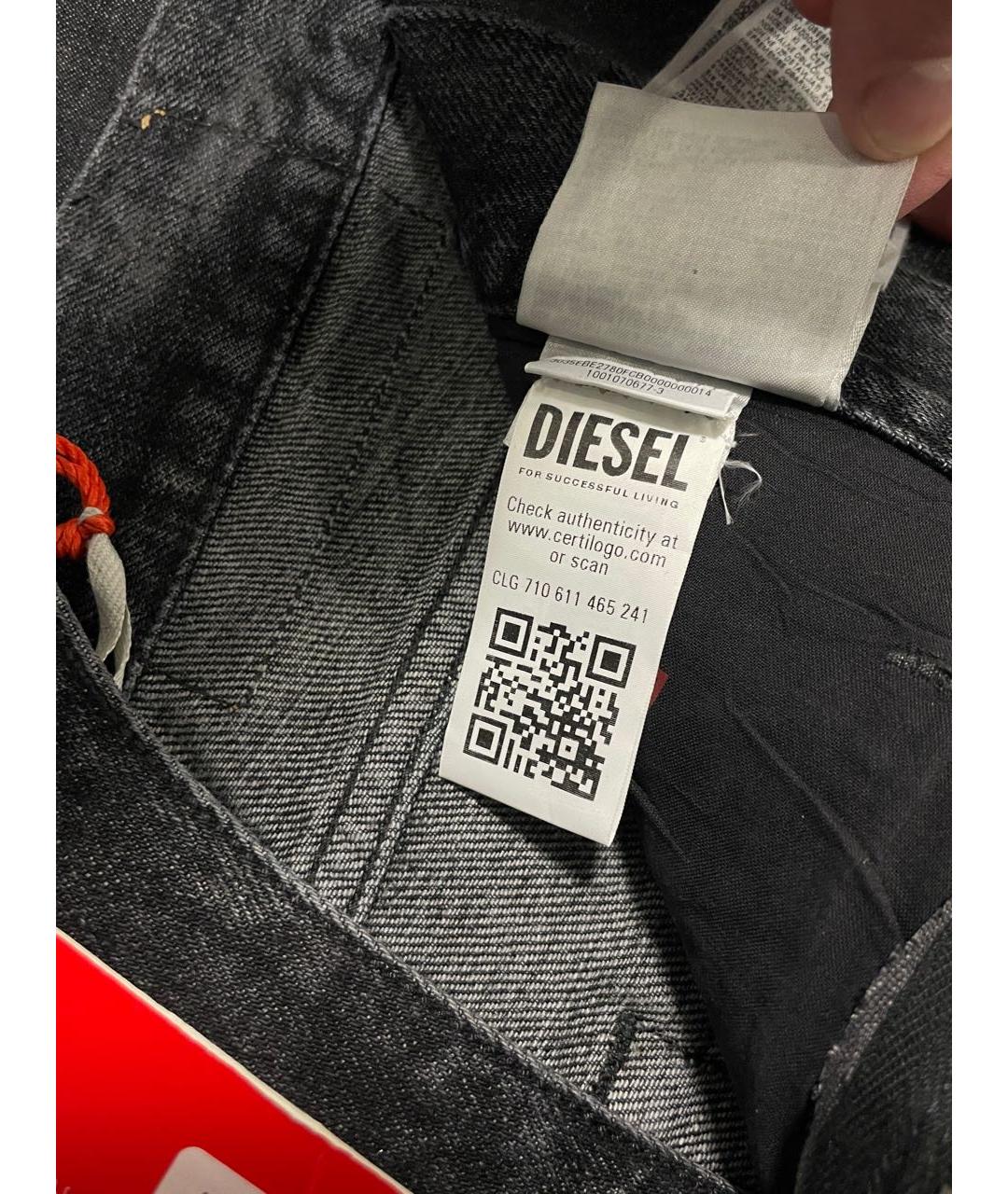 DIESEL Серые хлопковые джинсы, фото 7