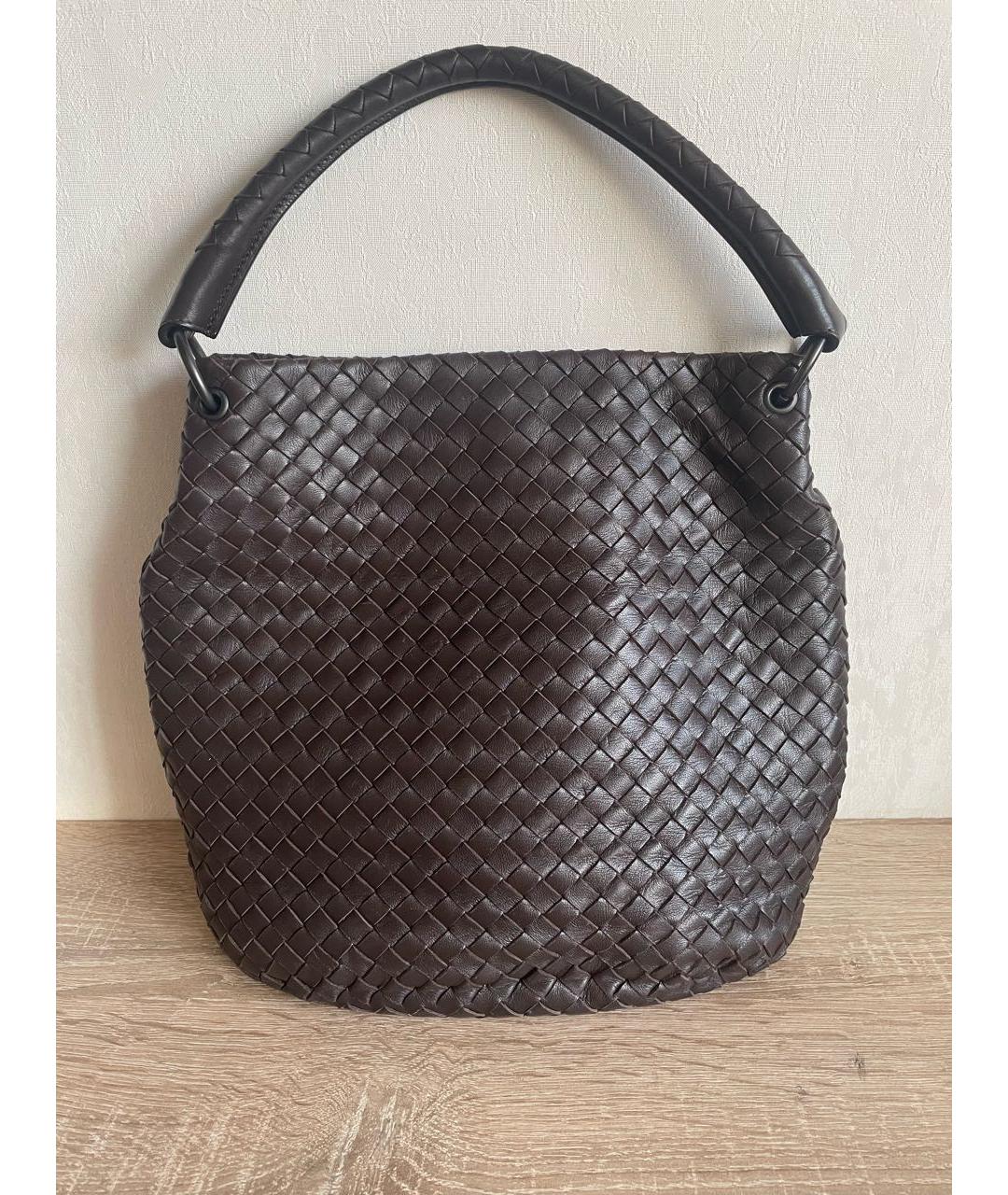 BOTTEGA VENETA Коричневая кожаная сумка тоут, фото 2