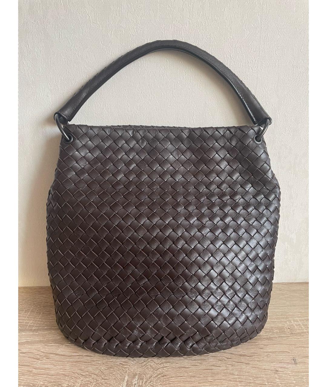 BOTTEGA VENETA Коричневая кожаная сумка тоут, фото 8