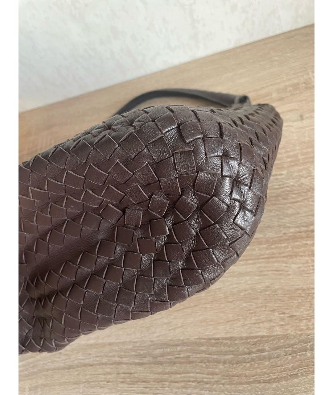 BOTTEGA VENETA Коричневая кожаная сумка тоут, фото 4