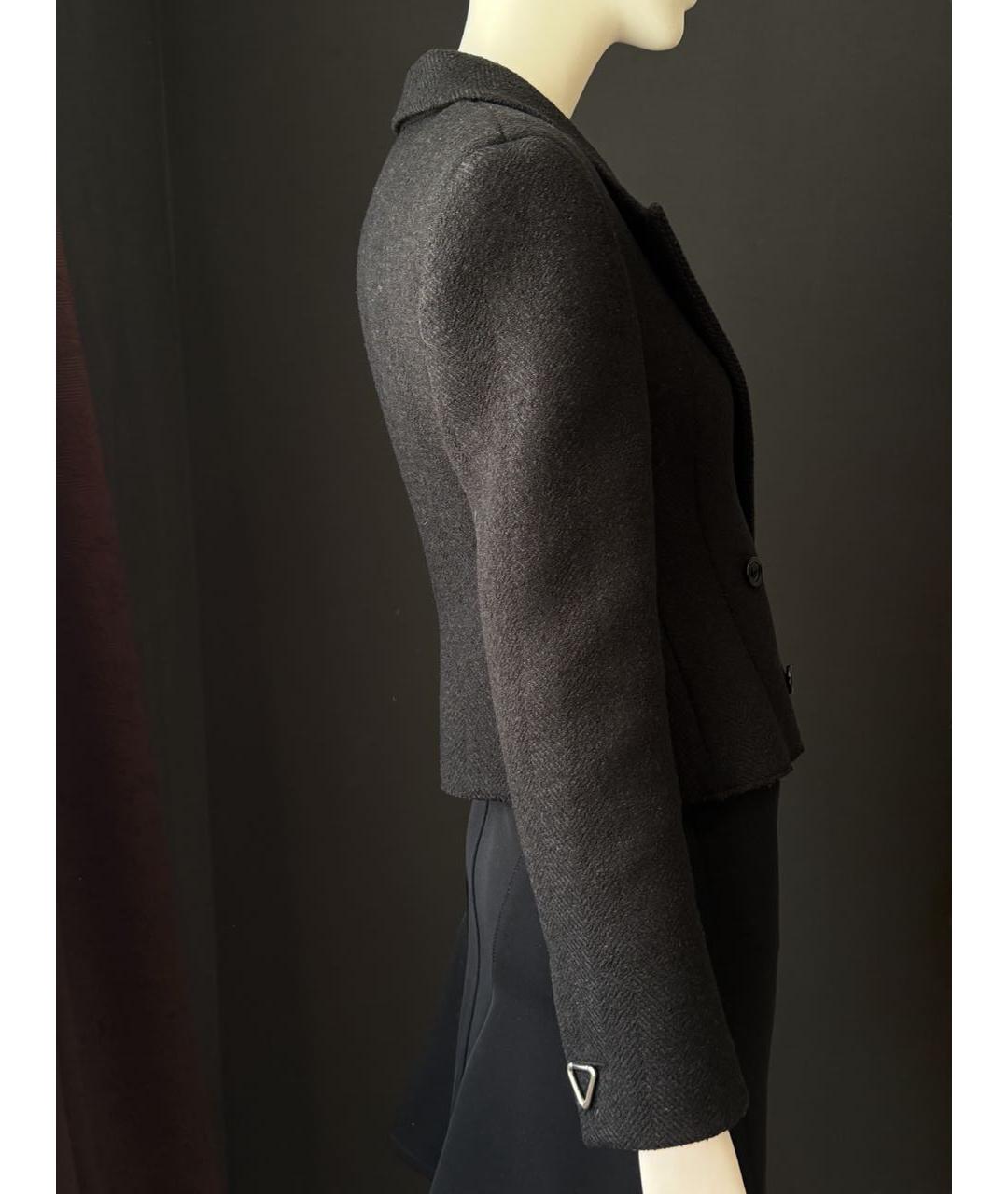 BOTTEGA VENETA Черный шерстяной жакет/пиджак, фото 4