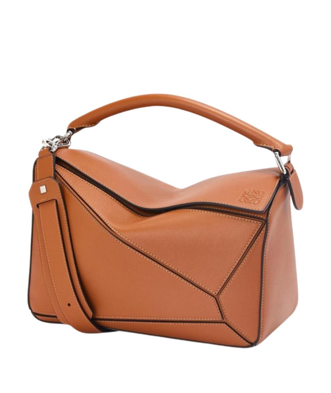 LOEWE Коричневая кожаная сумка через плечо, фото 1