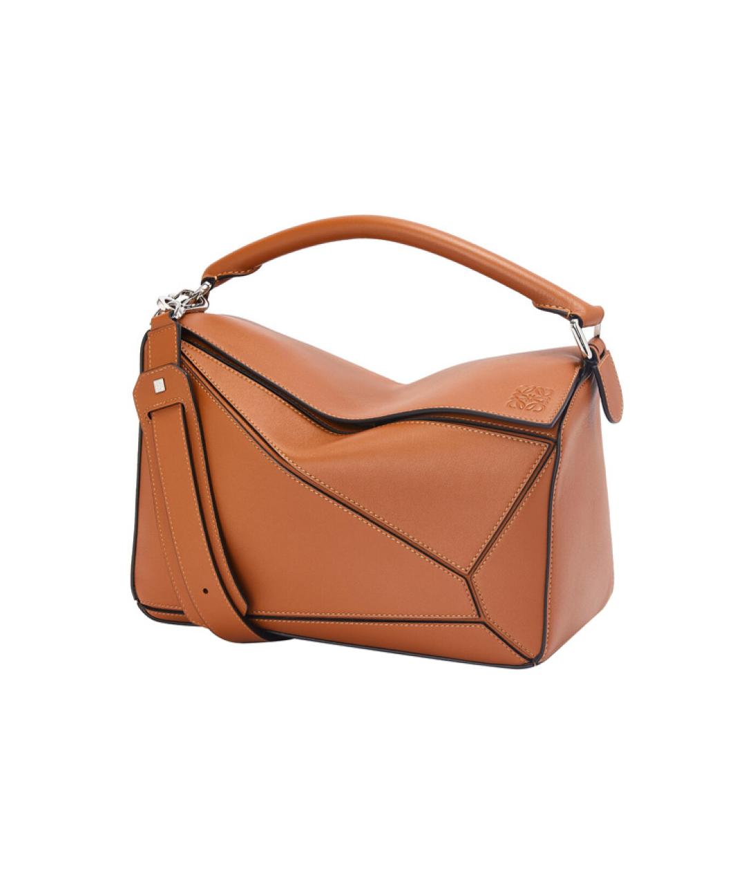 LOEWE Коричневая кожаная сумка через плечо, фото 6