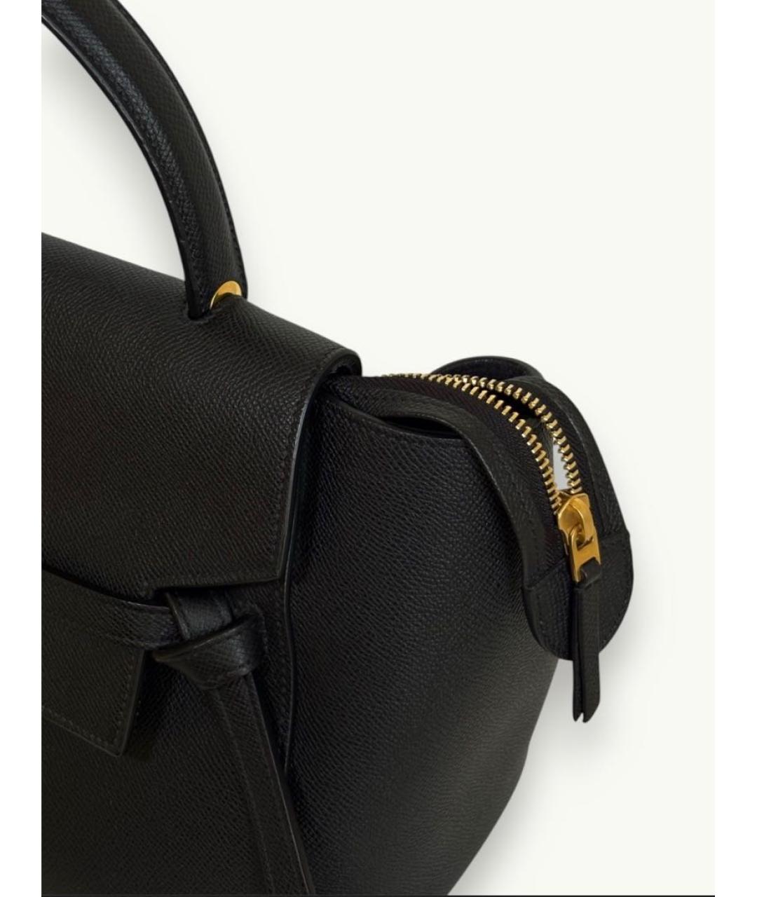 CELINE Черная кожаная сумка с короткими ручками, фото 6