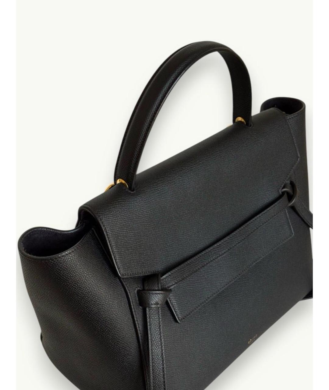 CELINE Черная кожаная сумка с короткими ручками, фото 5