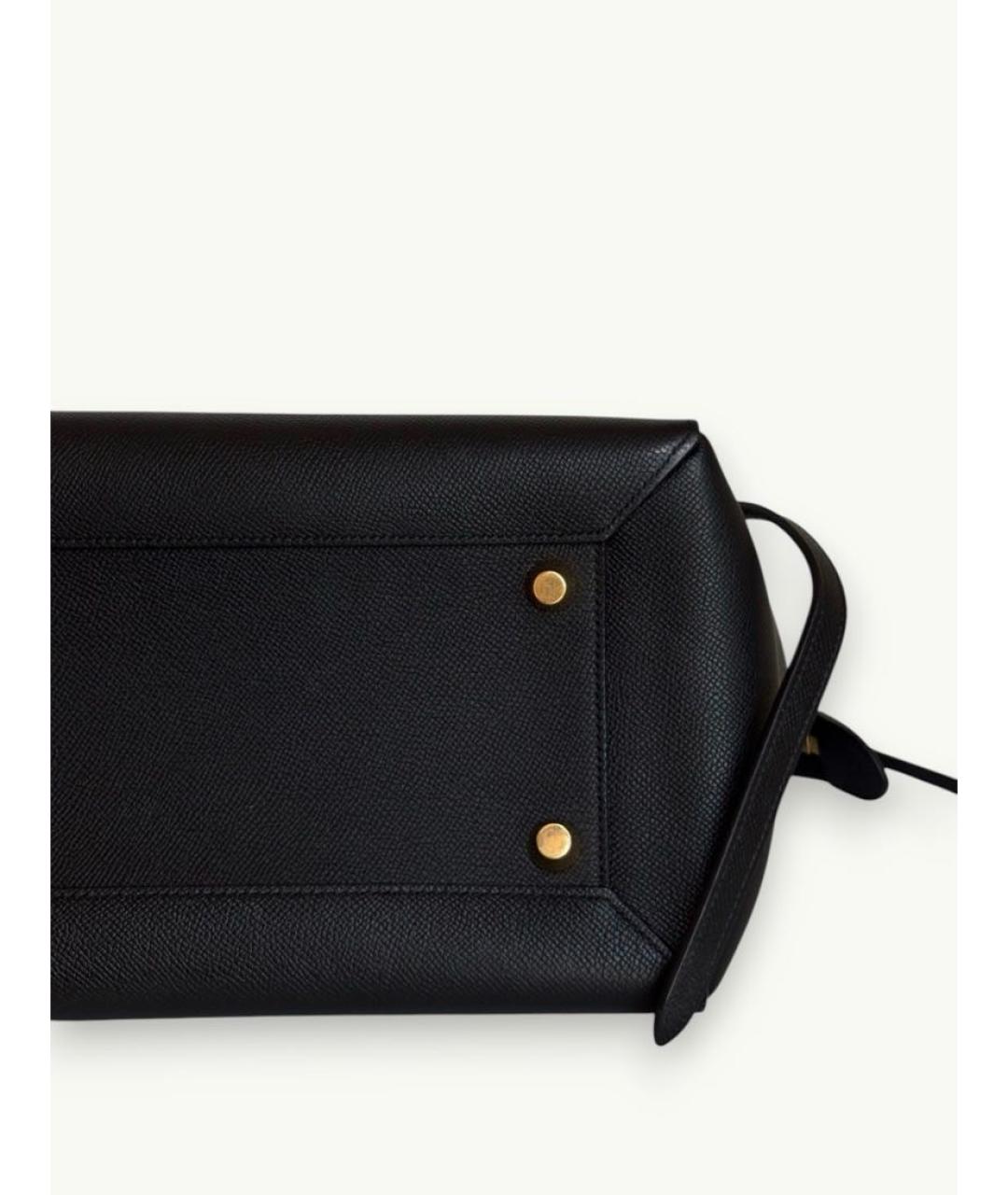 CELINE Черная кожаная сумка с короткими ручками, фото 4