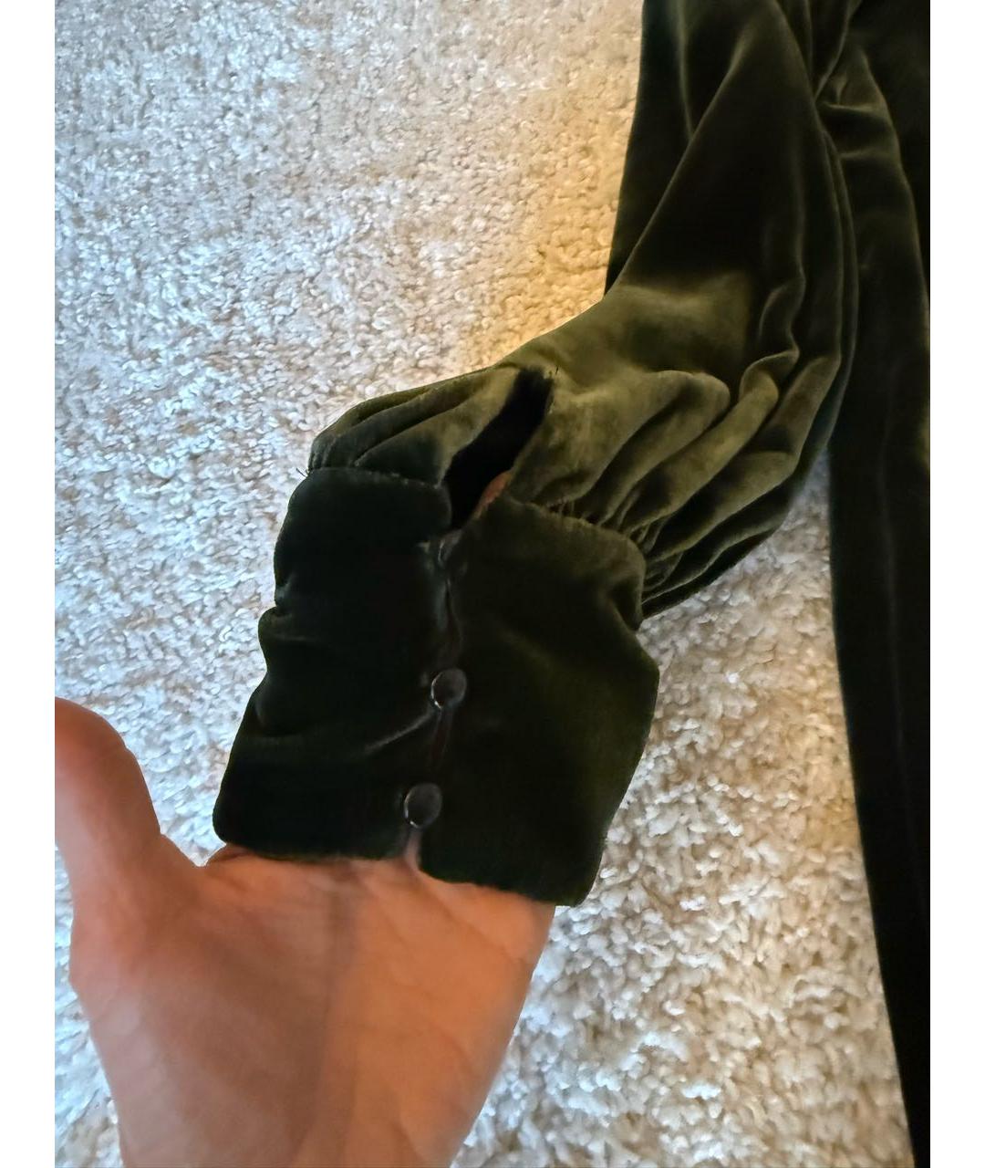 RALPH LAUREN Зеленые бархатное коктейльное платье, фото 4