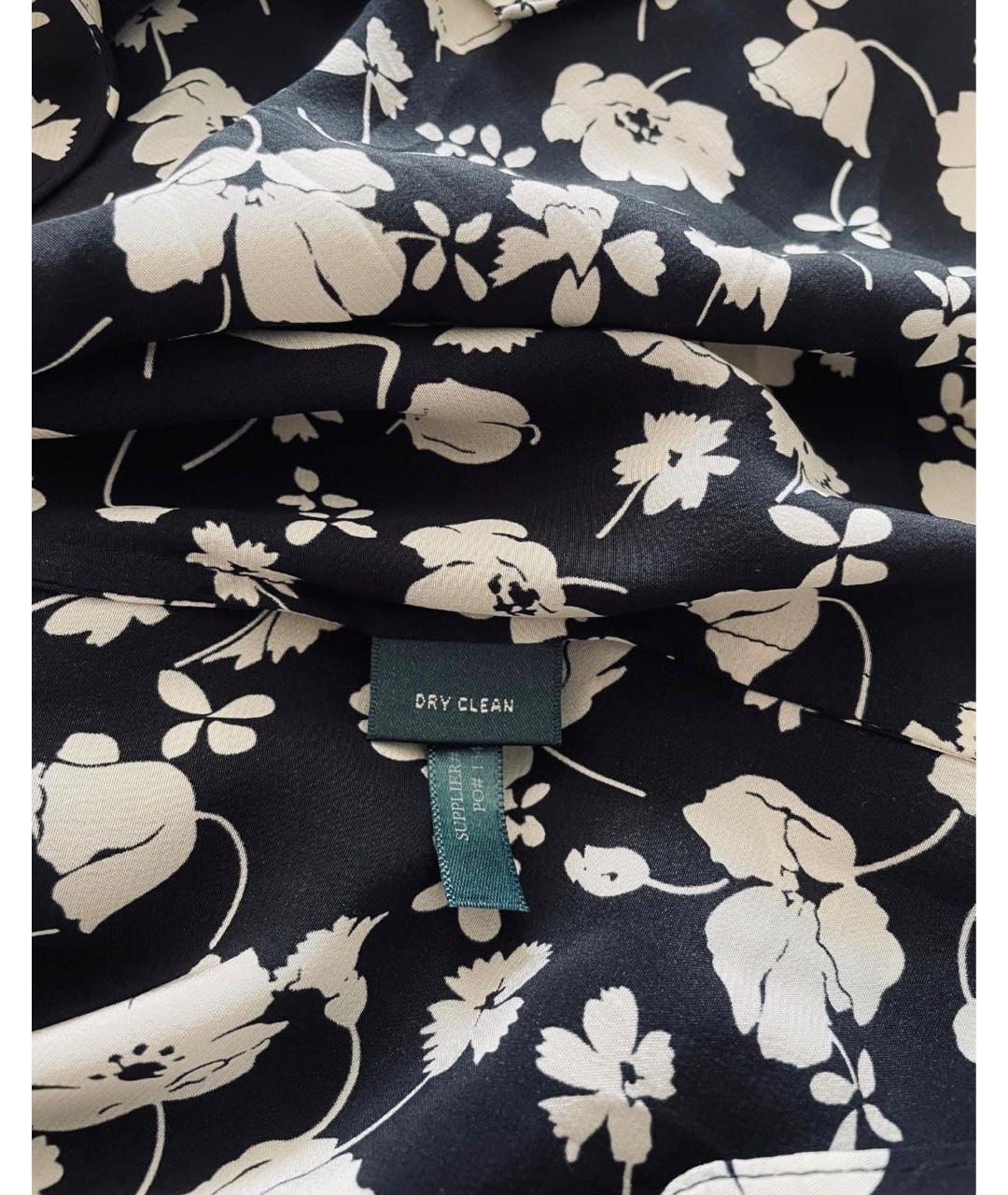 RALPH LAUREN Черная шелковая блузы, фото 4