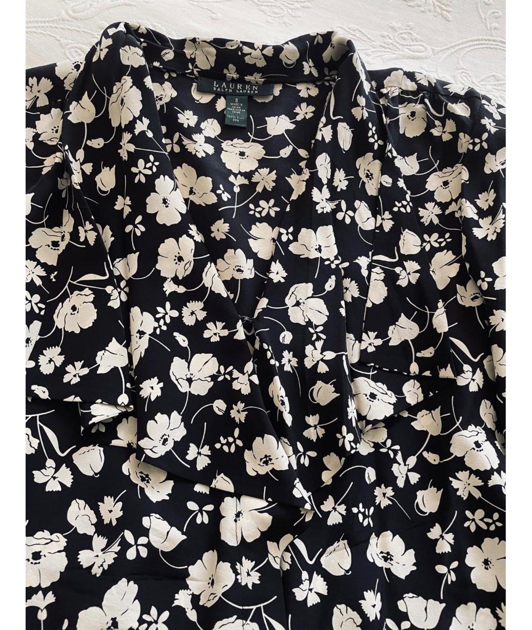 RALPH LAUREN Черная шелковая блузы, фото 7