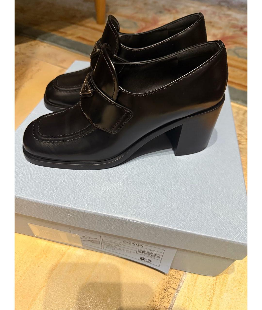 PRADA Черные кожаные туфли, фото 3