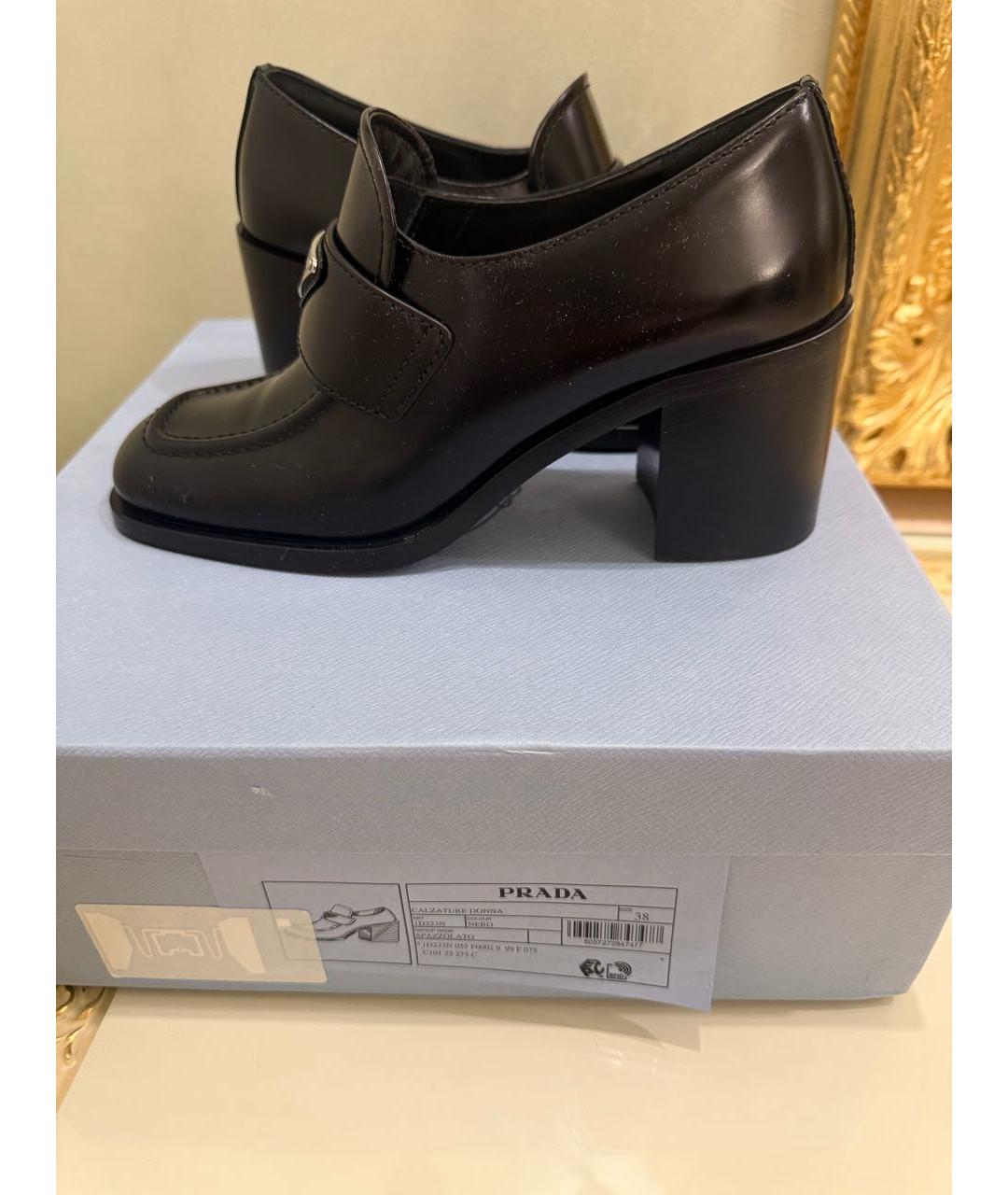 PRADA Черные кожаные туфли, фото 5