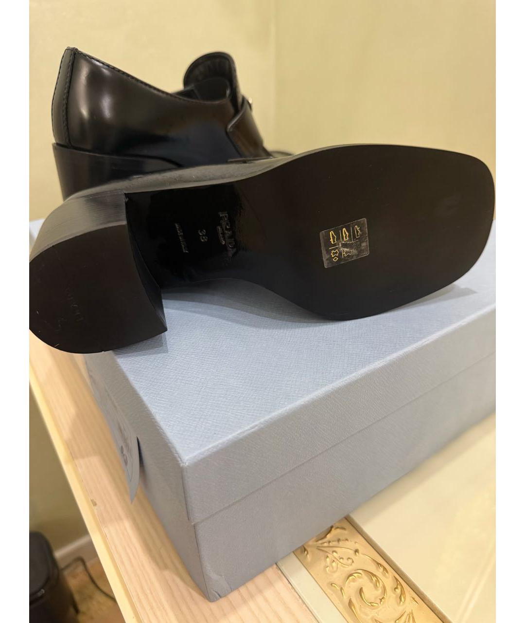 PRADA Черные кожаные туфли, фото 4