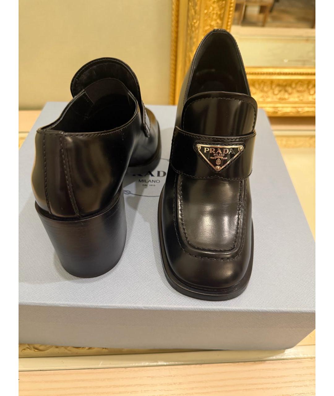 PRADA Черные кожаные туфли, фото 2
