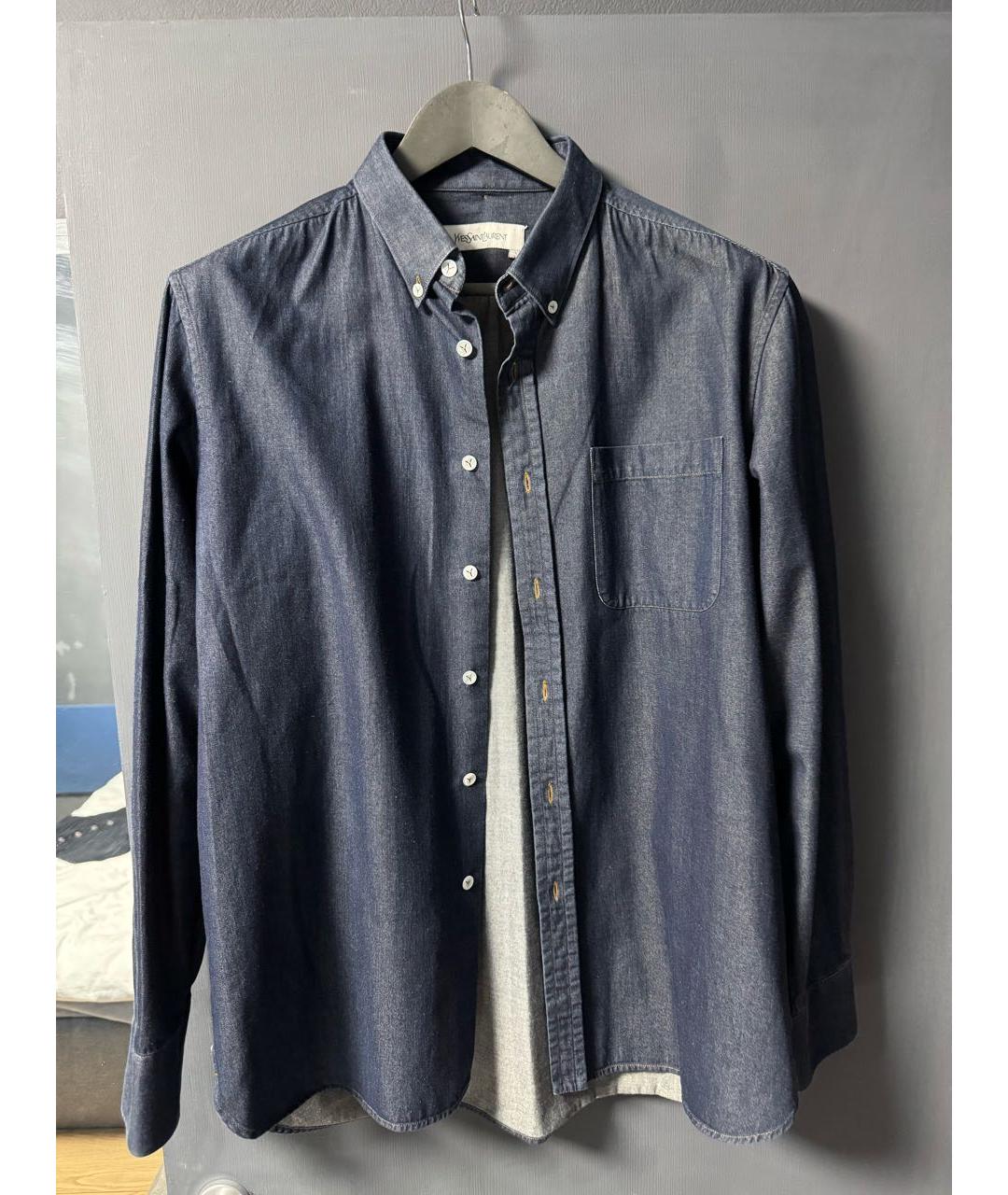 YVES SAINT LAURENT BEAUTY Синяя хлопковая кэжуал рубашка, фото 8