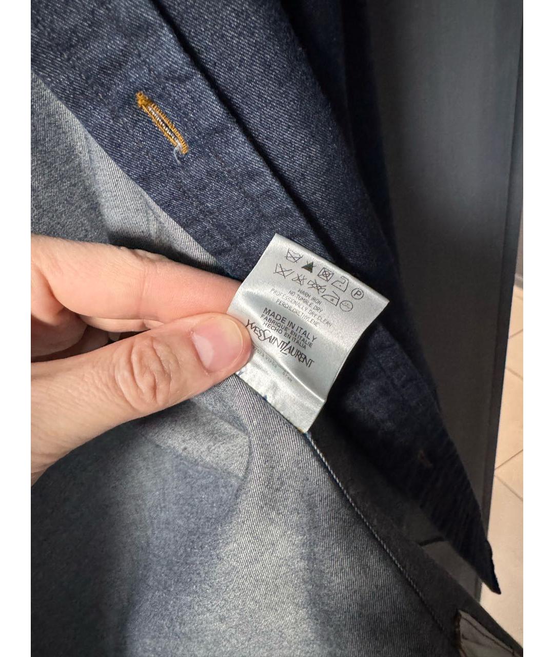 YVES SAINT LAURENT BEAUTY Синяя хлопковая кэжуал рубашка, фото 6