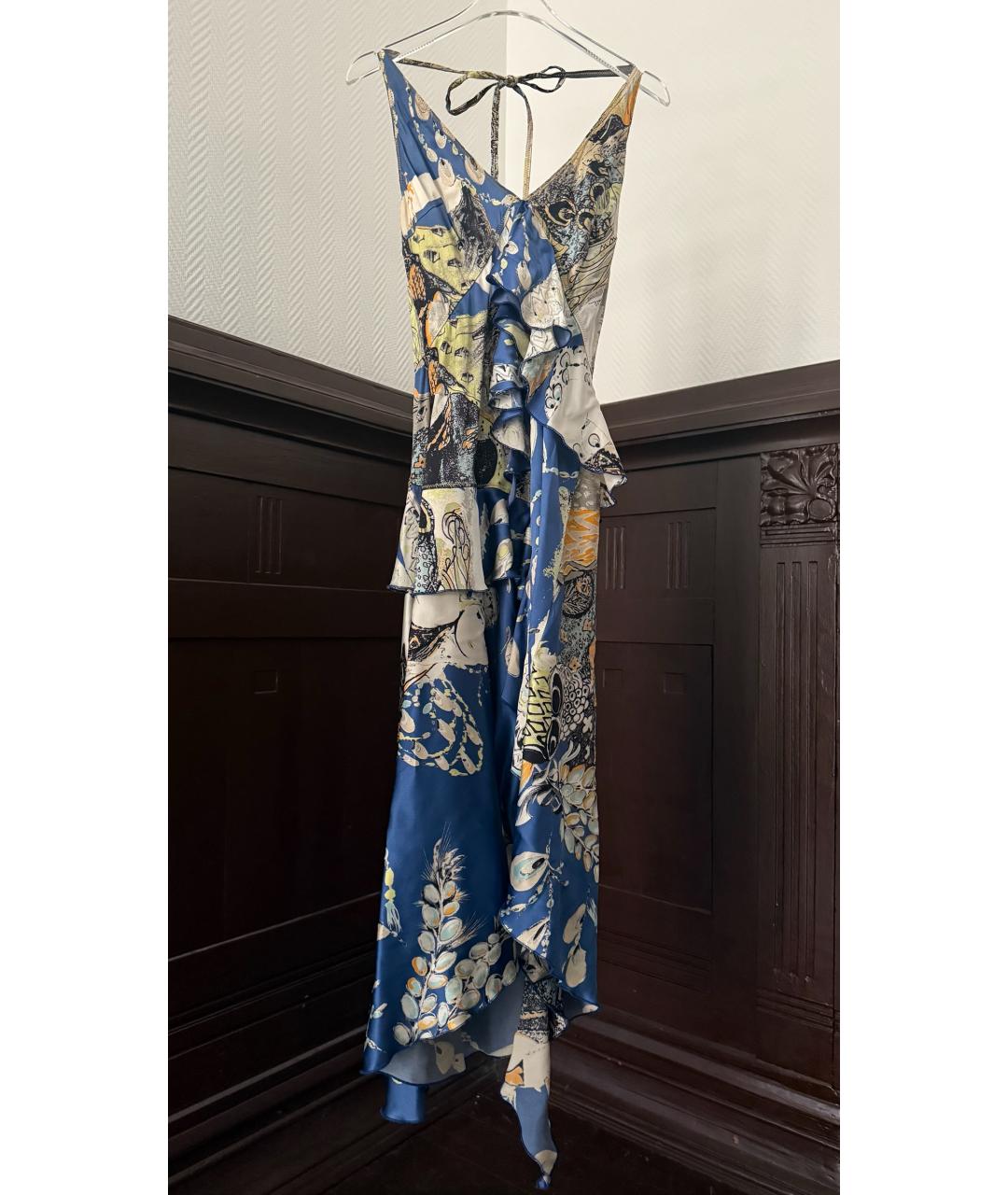 JUST CAVALLI Голубое коктейльное платье, фото 6