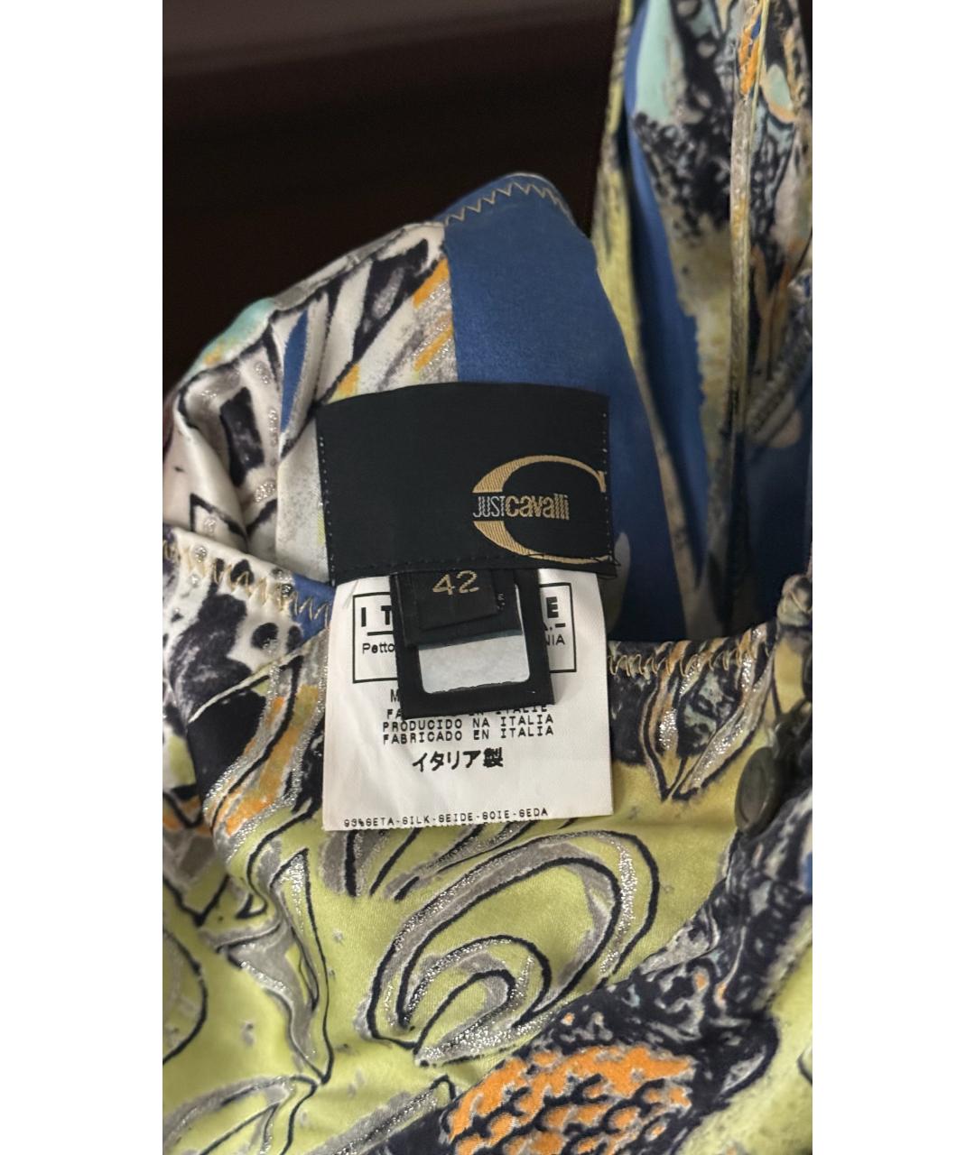 JUST CAVALLI Голубое коктейльное платье, фото 3