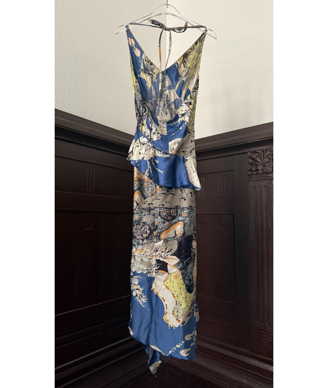 JUST CAVALLI Голубое коктейльное платье, фото 2