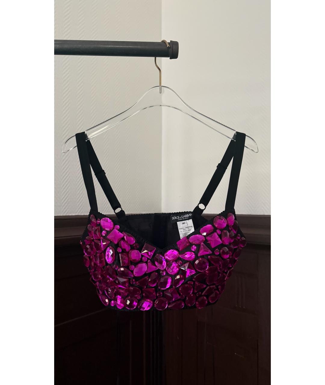 DOLCE&GABBANA Фуксия шелковая майка, фото 6