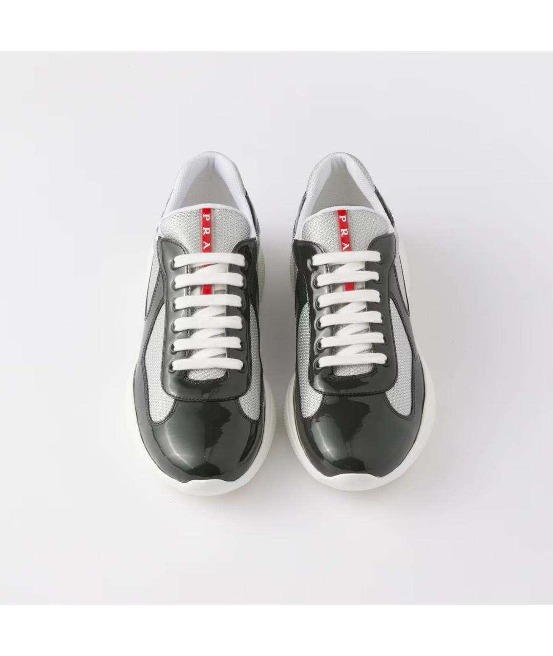 PRADA Черные кожаные низкие кроссовки / кеды, фото 3