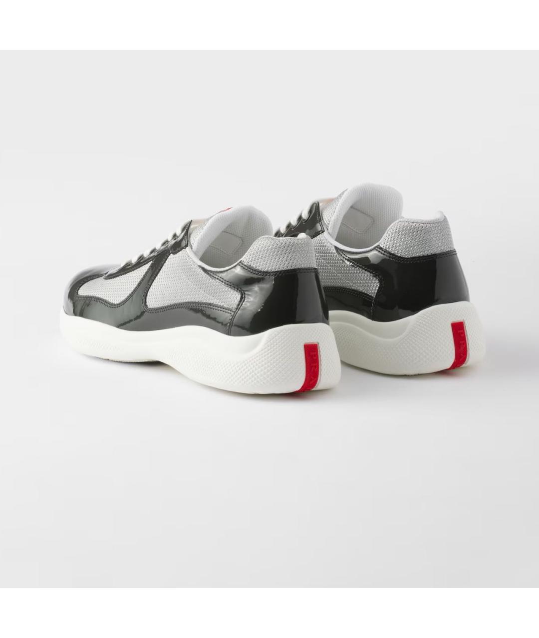 PRADA Черные кожаные низкие кроссовки / кеды, фото 4