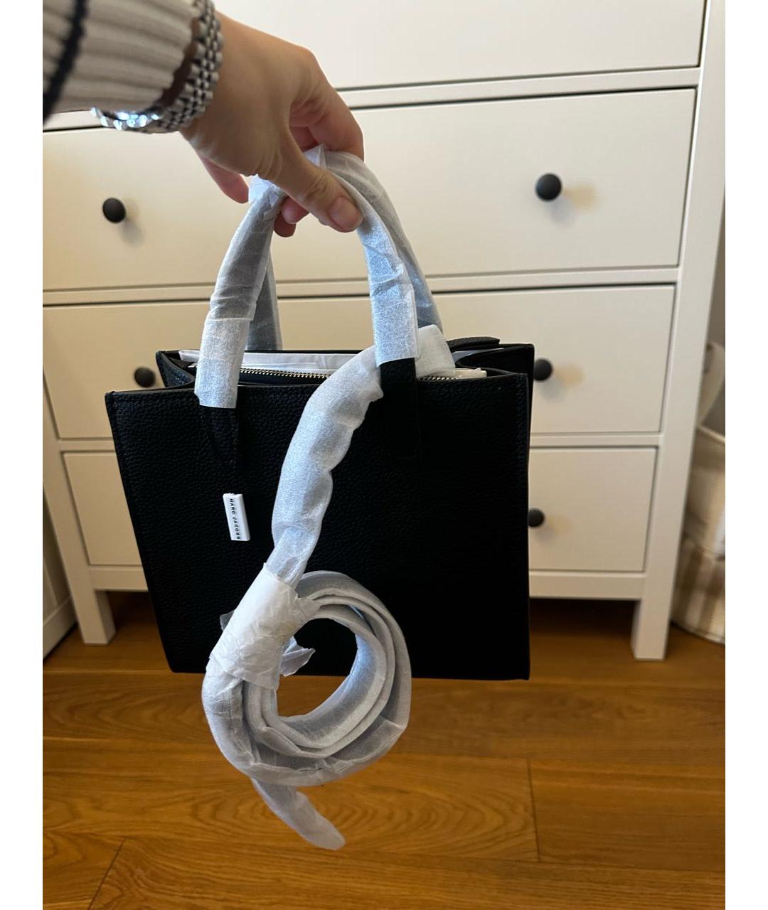 MARC JACOBS Черная кожаная сумка тоут, фото 5