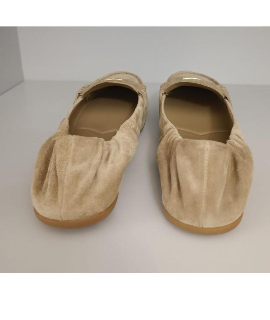 PRADA Бежевые замшевые мокасины, фото 4