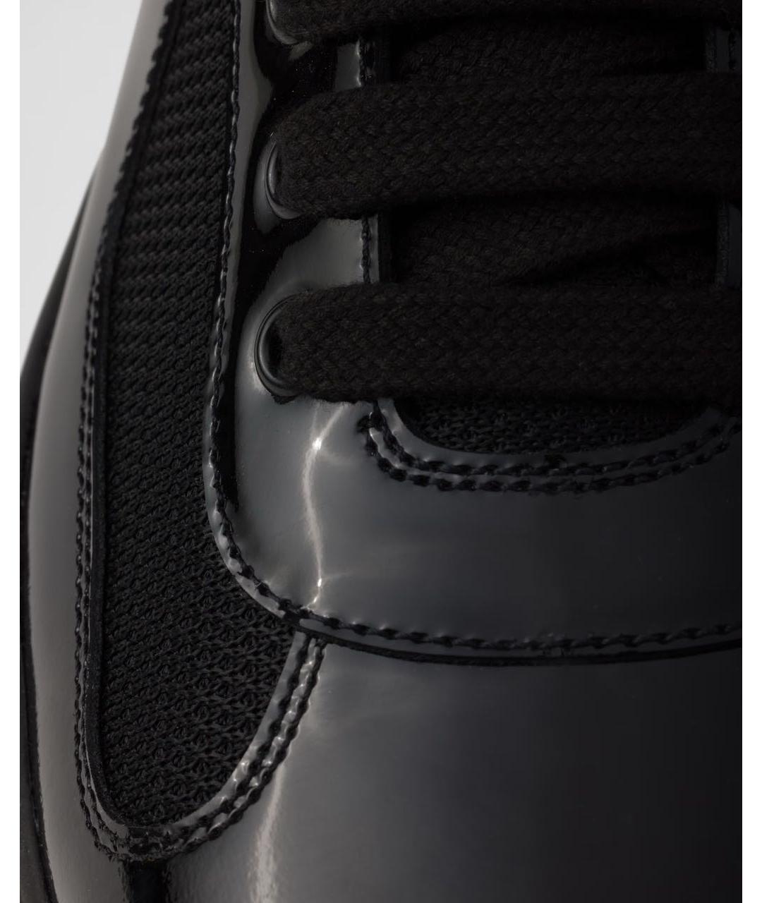 PRADA Черные кожаные низкие кроссовки / кеды, фото 6