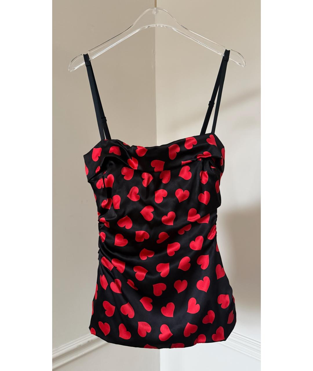 DOLCE&GABBANA Черная шелковая майка, фото 5