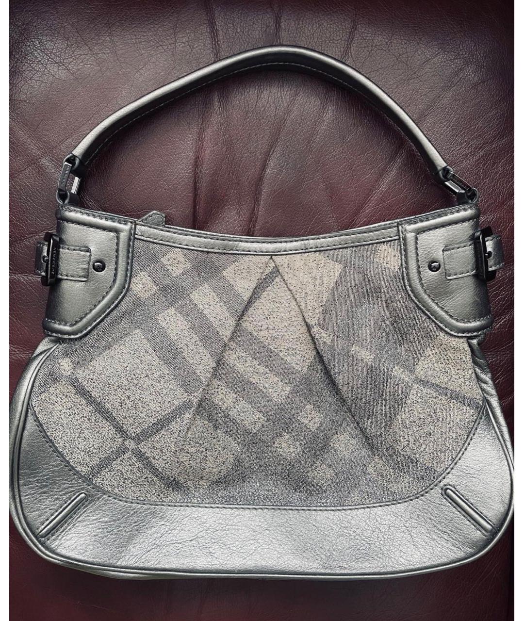 BURBERRY Серебряная сумка через плечо, фото 8