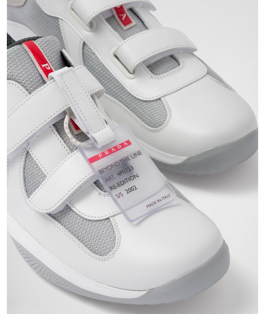 PRADA Белые низкие кроссовки / кеды, фото 6