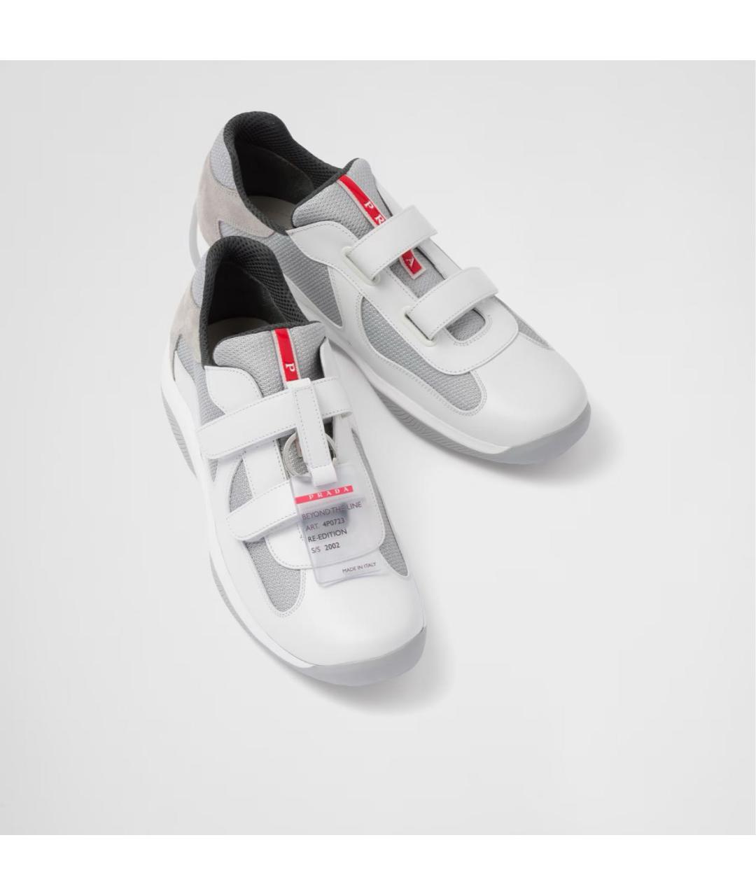 PRADA Белые низкие кроссовки / кеды, фото 4
