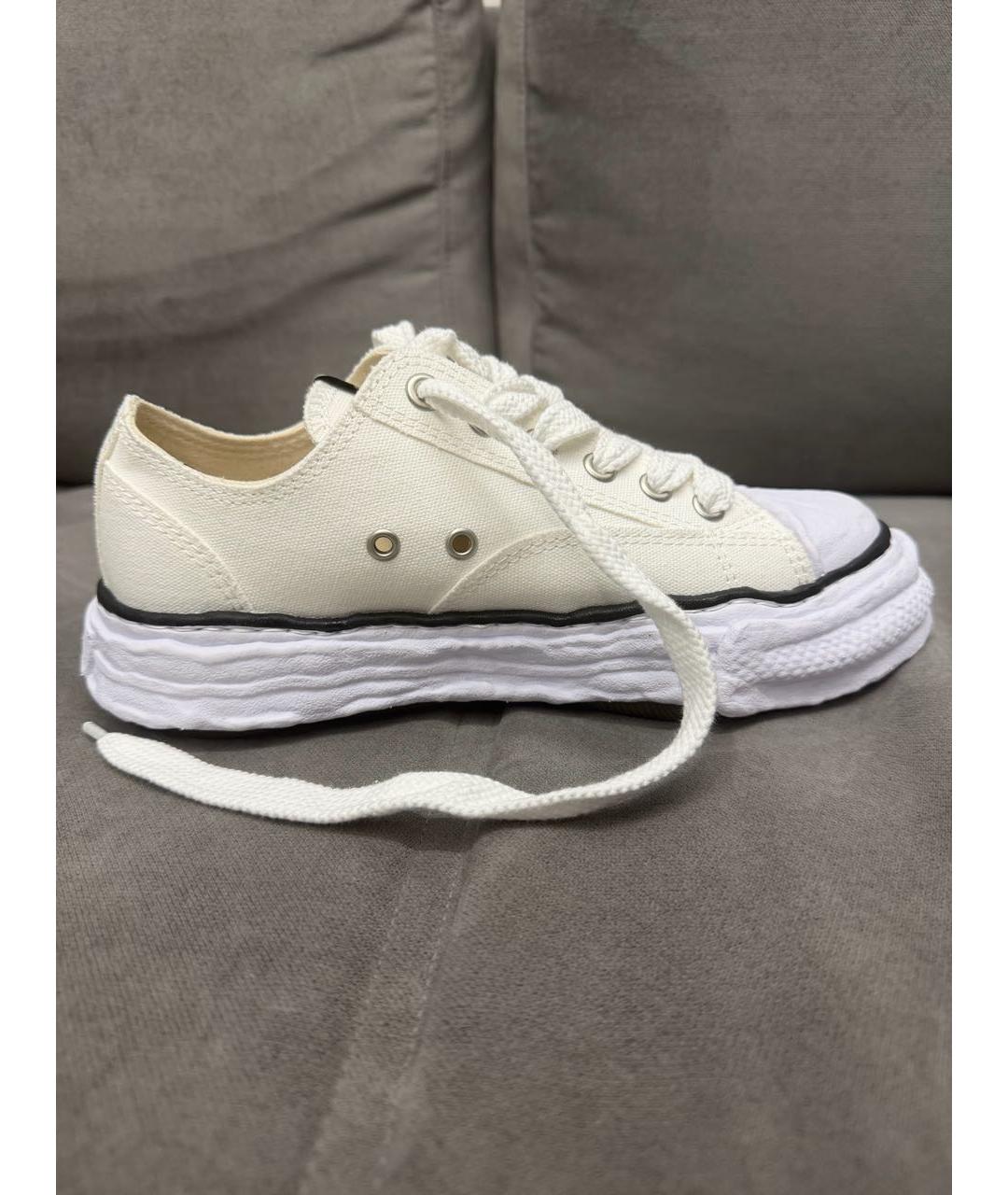 MAISON MIHARA YASUHIRO Белые текстильные низкие кроссовки / кеды, фото 9