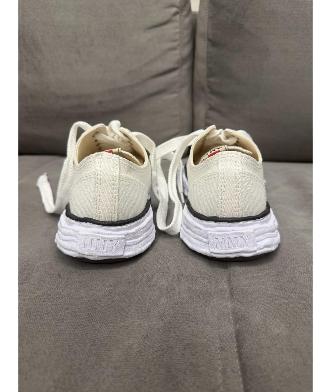MAISON MIHARA YASUHIRO Белые текстильные низкие кроссовки / кеды, фото 4