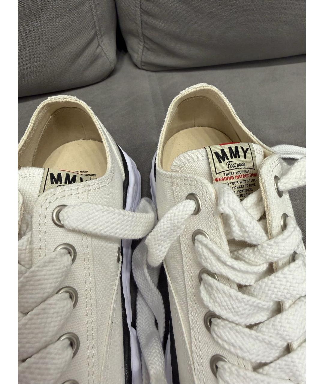 MAISON MIHARA YASUHIRO Белые текстильные низкие кроссовки / кеды, фото 5