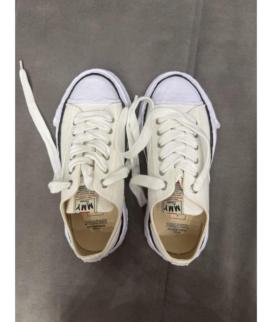 MAISON MIHARA YASUHIRO Белые текстильные низкие кроссовки / кеды, фото 3