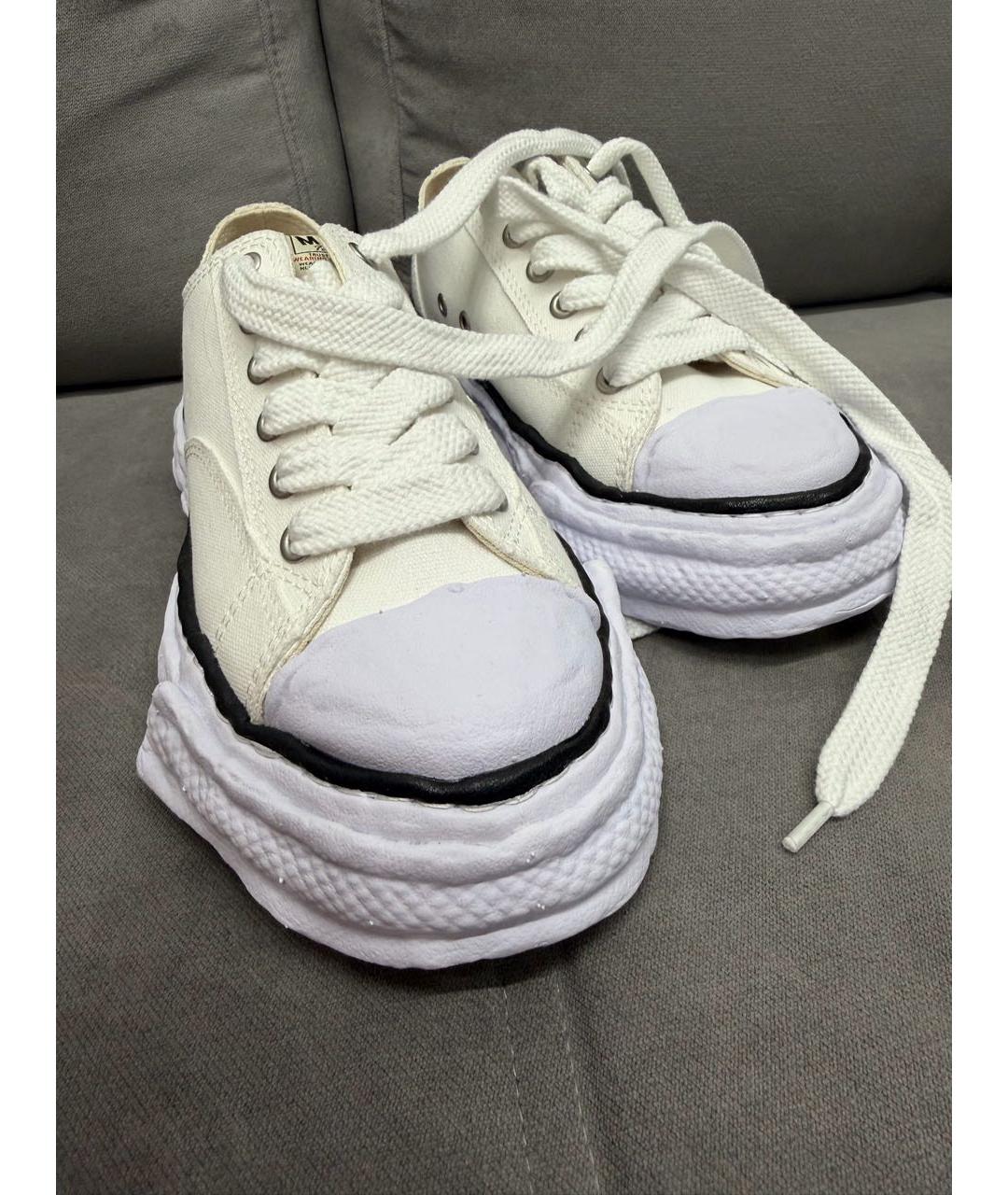 MAISON MIHARA YASUHIRO Белые текстильные низкие кроссовки / кеды, фото 8