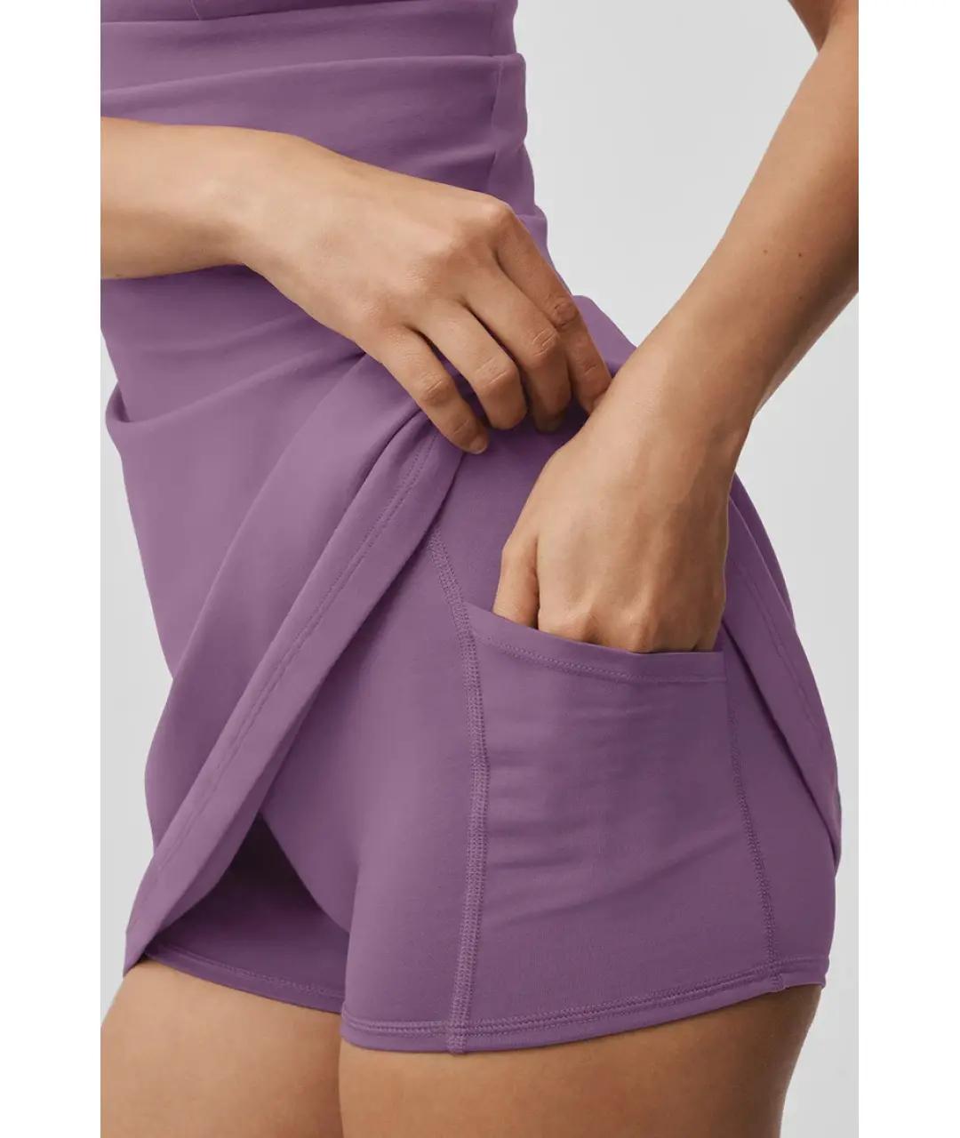 ALO YOGA Фиолетовое платье, фото 4