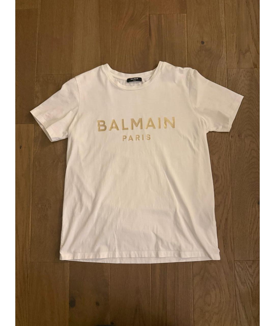 BALMAIN Белая хлопковая футболка, фото 4