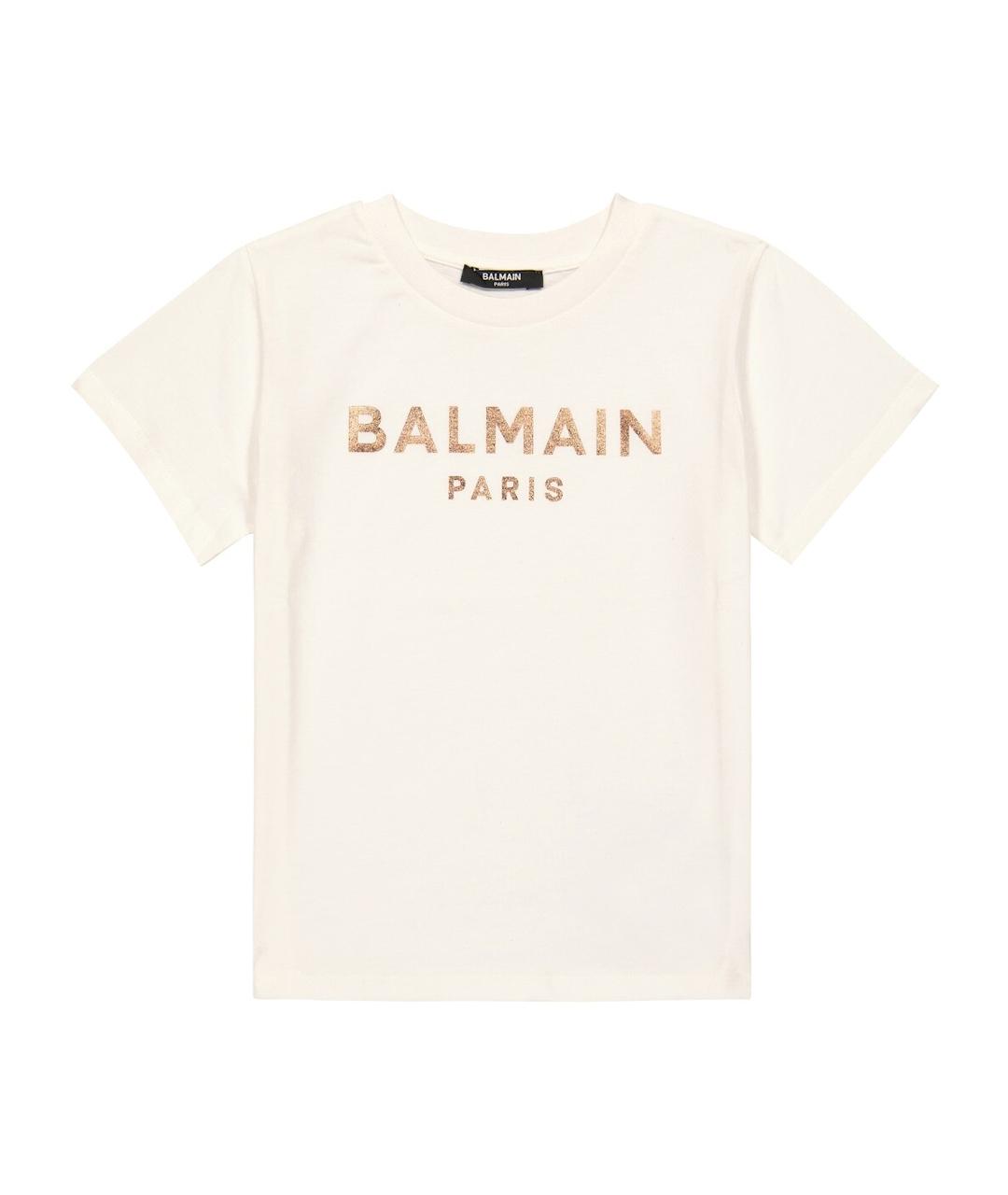 BALMAIN Белая хлопковая футболка, фото 1