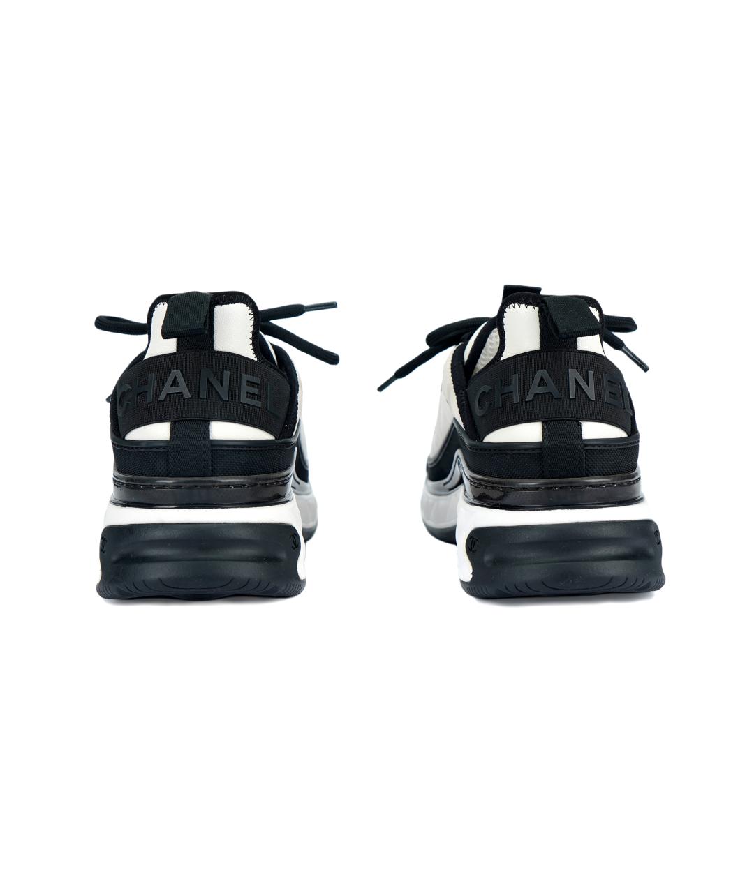 CHANEL Черные кожаные кроссовки, фото 4