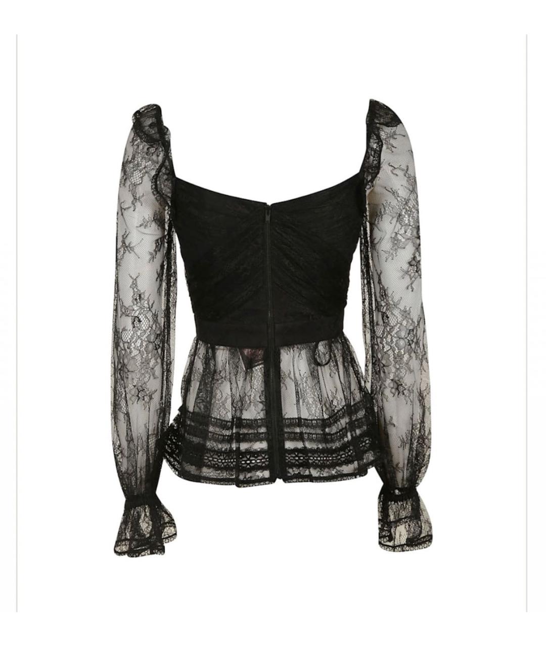 SELF-PORTRAIT Черная кружевная блузы, фото 2