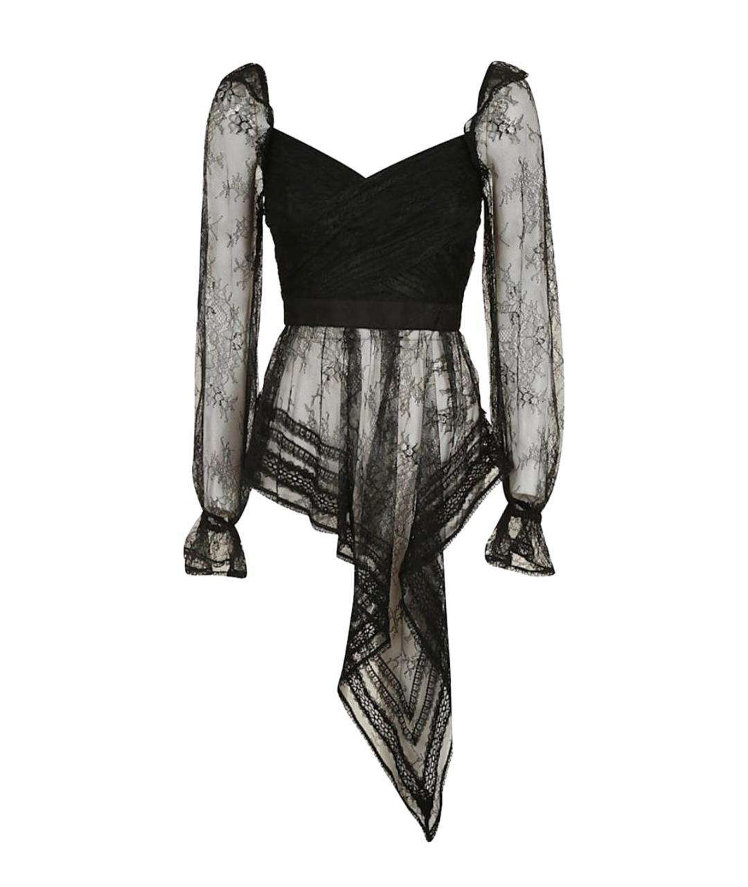 SELF-PORTRAIT Черная кружевная блузы, фото 1