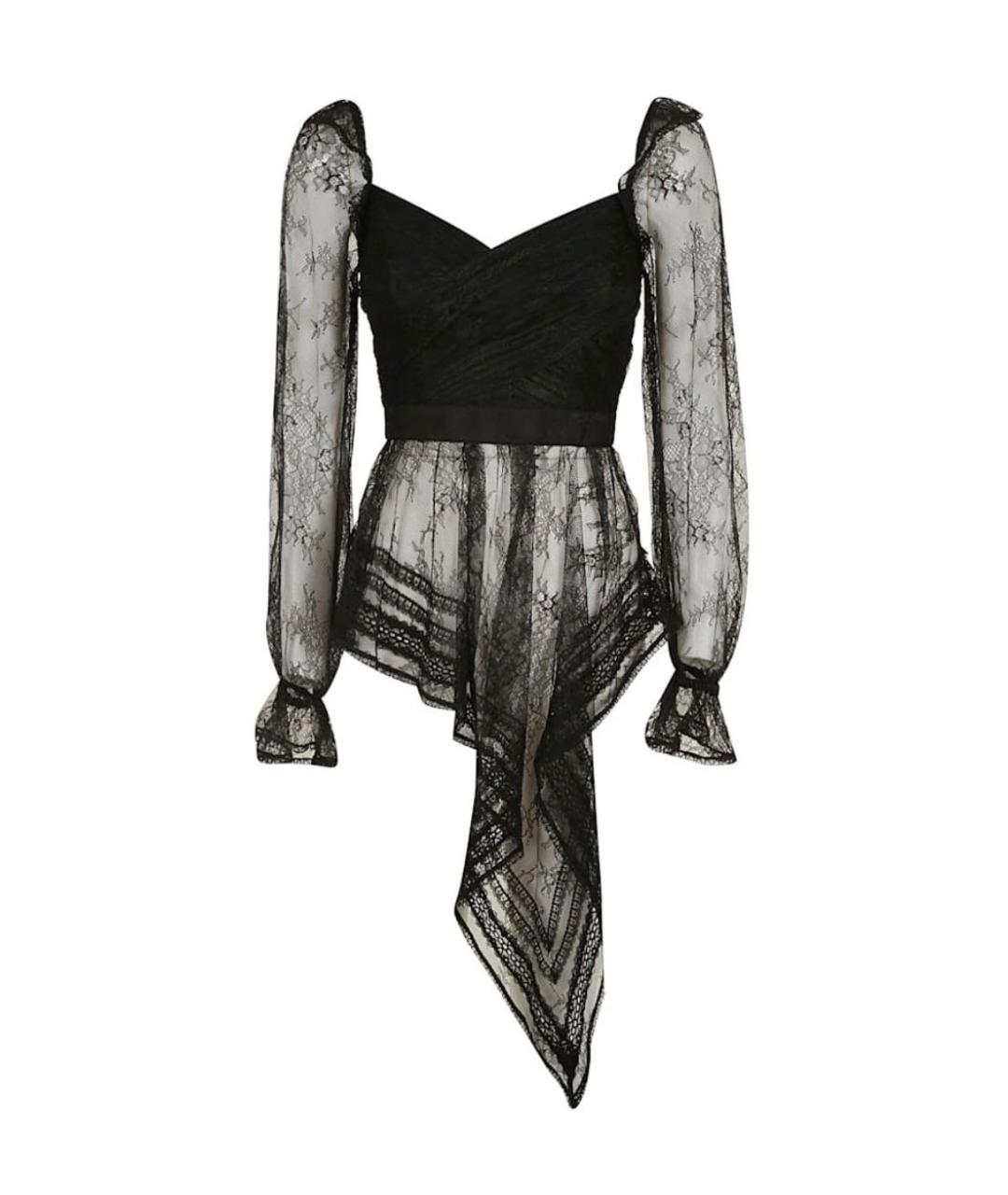 SELF-PORTRAIT Черная кружевная блузы, фото 7