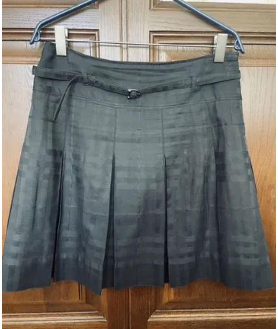 BURBERRY Черная хлопковая юбка миди, фото 2