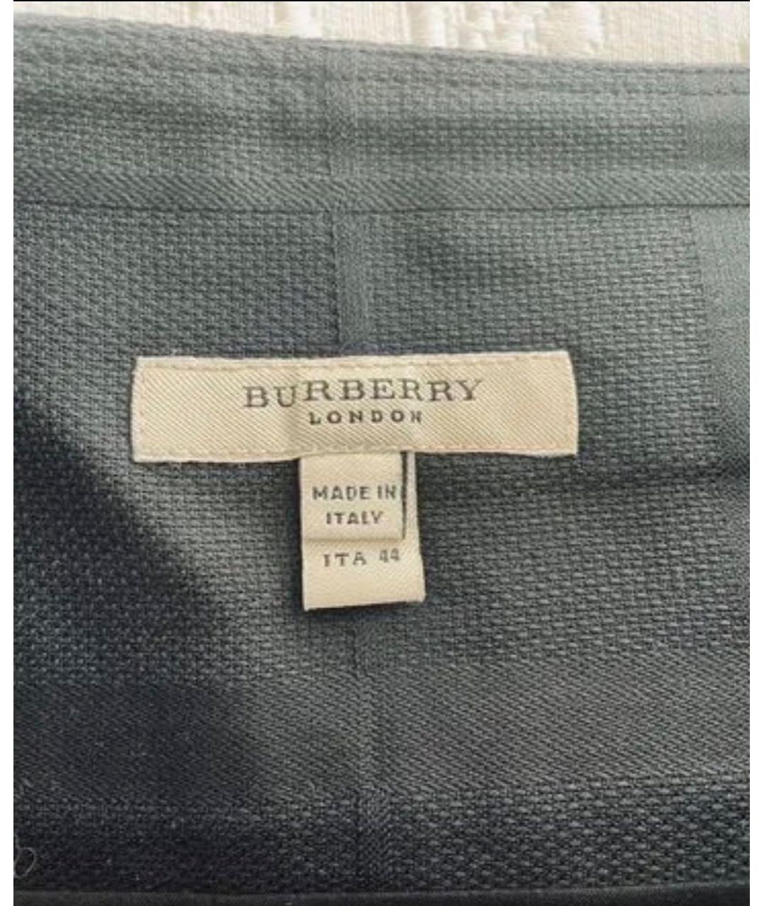 BURBERRY Черная хлопковая юбка миди, фото 4