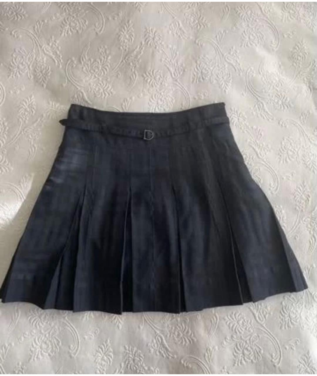 BURBERRY Черная хлопковая юбка миди, фото 7